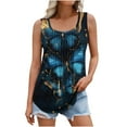 thumbnail image 2 of Womens Tank Tops Oversize Fashion Colorful Print Shirts Summer Loose T-shirt Sleeveless Vest Round Neck Loose Casual Blouses Top, 2 of 5