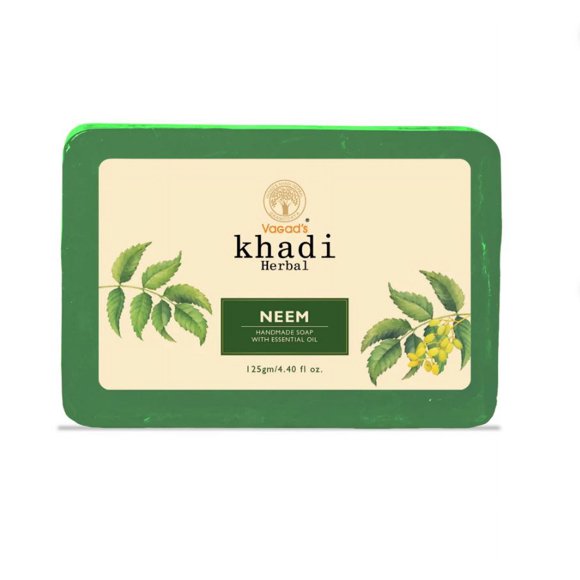 Vagad's Khadi Herbal Handmade Soap Neem Soap 125 gm Pack of 3 Set ( 125 GM X 3 )