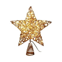 Christmas Tree Topper 12 Inches Glittered Christmas Tree Topper Wire Star Treetop Sparkle Xmas Decoration for Christmas Tree Ornament Indoor New Year Holiday Party Supplies