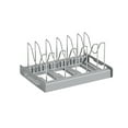 thumbnail image 2 of Expandable Pot and Pan Organizer Rack for Cabinet - Adjustable Compartments, U-Shape Lid Holder, Stainless Steel Cookware Storage, 11.8-22.8 Inch Length, White or Gray, 2 of 5