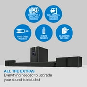 iLive IHTB142B Wireless 5.1 Channel Surround Sound 80 Watt Continuous Power Subwoofer, Black