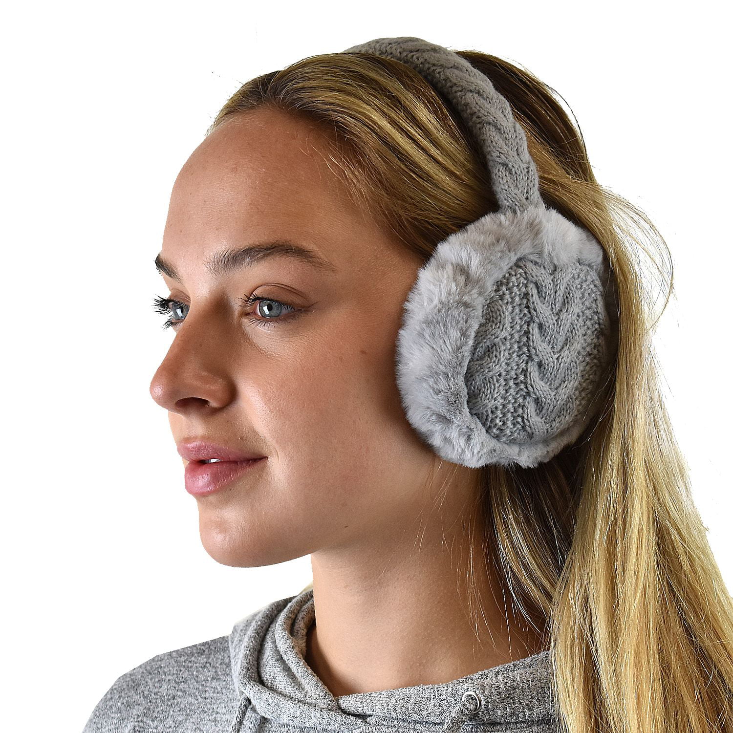 Monique Unisex Fleece Earmuff Behind the Head Earflap Winter Warm Ear Warmer 