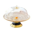 thumbnail image 2 of Plato para tartas, soporte para tartas con cúpula, transparente, elegante, para guardar postres, mesa de postres Amarillo, 2 of 9