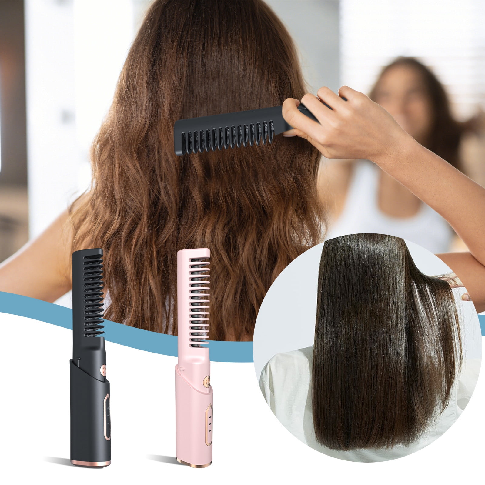 Rizador de plancha de pelo recargable USB inalámbrico en Mini