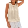 thumbnail image 3 of Shine Up Knit Tank Tops for Women Beach Vacation Clothes Summer Casual Crochet Tops Vest, 3 of 4