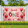 thumbnail image 5 of Pink Design First Birthday Banner Strawberry Theme Party Decoration Balloon Design Sweet One Banner for Kids Celebration Indoor Party Decoration, 5 of 8