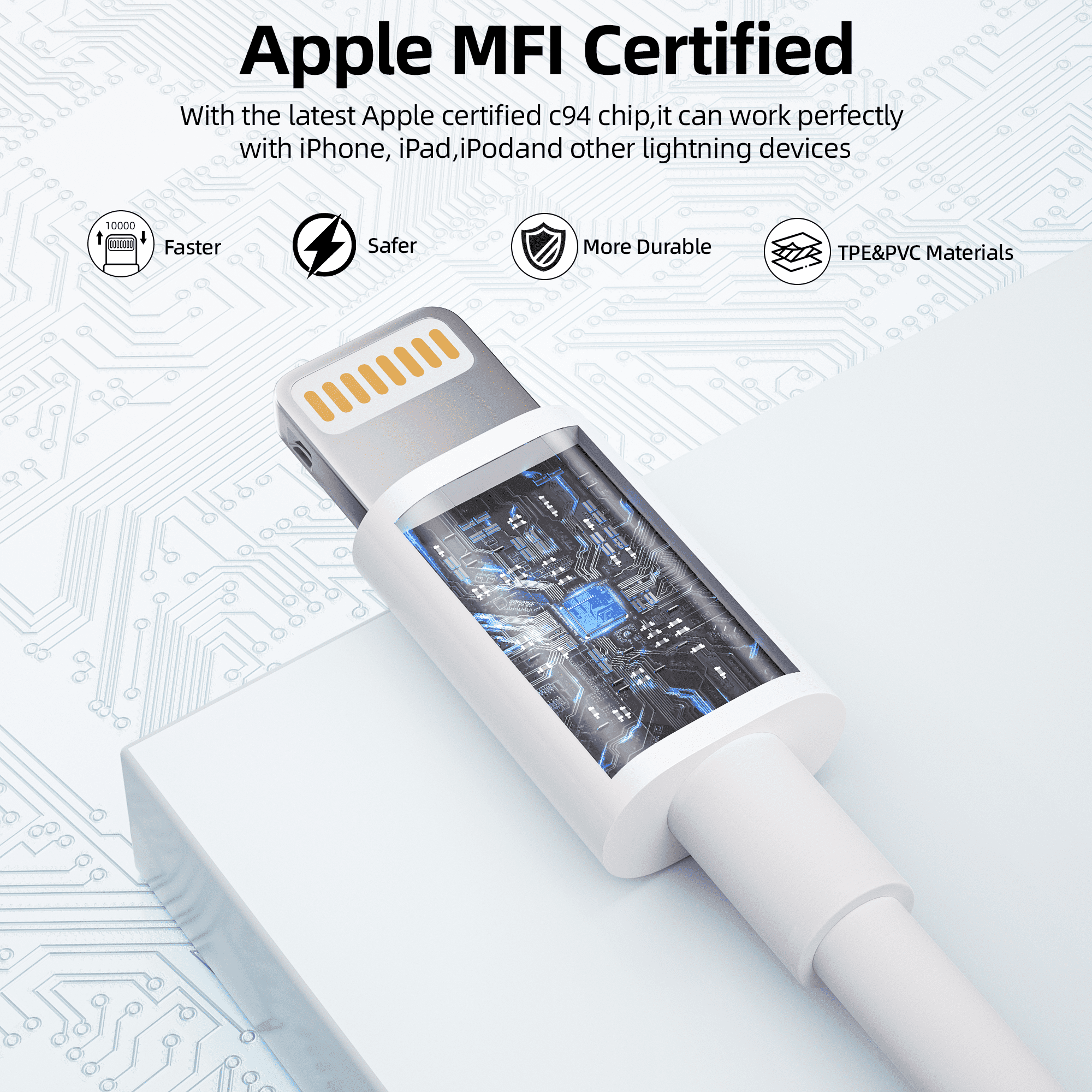 Bkayp iPhone 14 13 12 Fast Charger [Apple Mfi Certified] 20W PD USB C Charger Block with 6ft Fast Charging Cable Compatible with iPhone iPad iPod