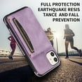 thumbnail image 4 of Dteck Case for Apple iPhone 11 6.1-inch,Shockproof Rubber Case Card Holder Wallet Hybrid Leather Kickstand Protector Cover for iPhone 11,Purple, 4 of 6