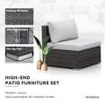 thumbnail image 5 of RADIATA 5 Pcs High Back Extra Large Size PE Rattan Outdoor Patio Furniture with Propane Fire Pit Table Color Light Gray, 5 of 12