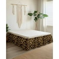 thumbnail image 2 of Fashion Wild Animal Bed Skirt Queen Size 18" Drop Retro Brown Leopard Print Ruffled Wrap Around Bed Skirts Adjustable Elastic Bedskirt Dust Ruffle for Queen Size Bed, 2 of 7