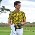 thumbnail image 5 of Balery Yellow Butterflies Printed Men’s Short Sleeve Polo Shirt, Midweight Men's Shirt,Golf Polo shirts -Medium, 5 of 8