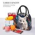 thumbnail image 5 of Yiaed White Wolf With Flowers Print Lunch Bag Adult Insulated Lunch Box, Leakproof Cooler Food Lunch Containers Reusable High Capacity Lunch Tote Bags-One Size, 5 of 6