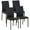Black, variant on HOMCOM Dining Chairs Faux Leather Accent Chairs, Set of 4, Black