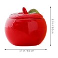 thumbnail image 2 of FONDOTIN 2Pcs Apple Shaped Sugar Bowl Ceramic Storage Container for Christmas and Family, 2 of 8