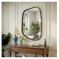 thumbnail image 5 of 36×24 inch Irregular Metal Deep-Framed Wall Mounted Mirror for Wall Decor Bathroom, Living Room, Vanity, Entryway, Black, 5 of 5
