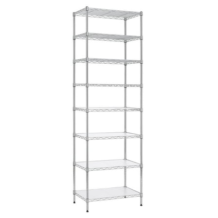 Finnhomy 8-Tier Steel Wire Shelving Unit, Adjustable, 8 Shelves, 36"W x 14"D x 72"H, with Leveling feet & Safety Device, NSF Certified, Silver