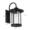 thumbnail image 2 of CHLOE Cole Transitional 1 Light Textured Black Outdoor Wall Sconce 16" Height, 2 of 11