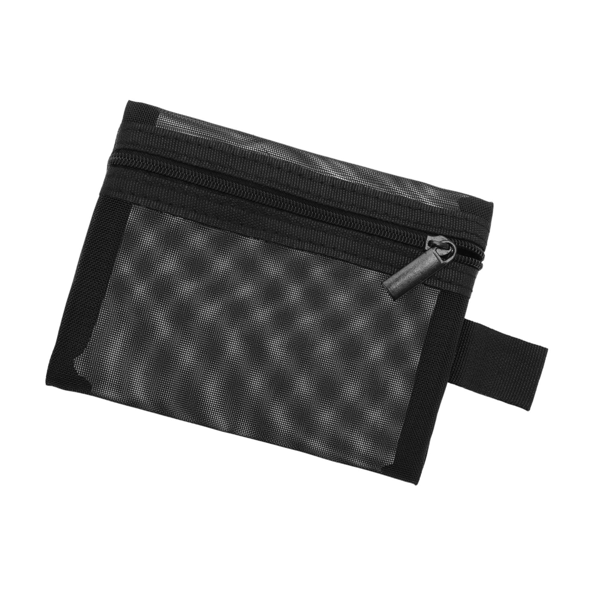 Unique Bargains 1Pc Portable Zipper Storage Makeup Bag for Toiletry Black Small