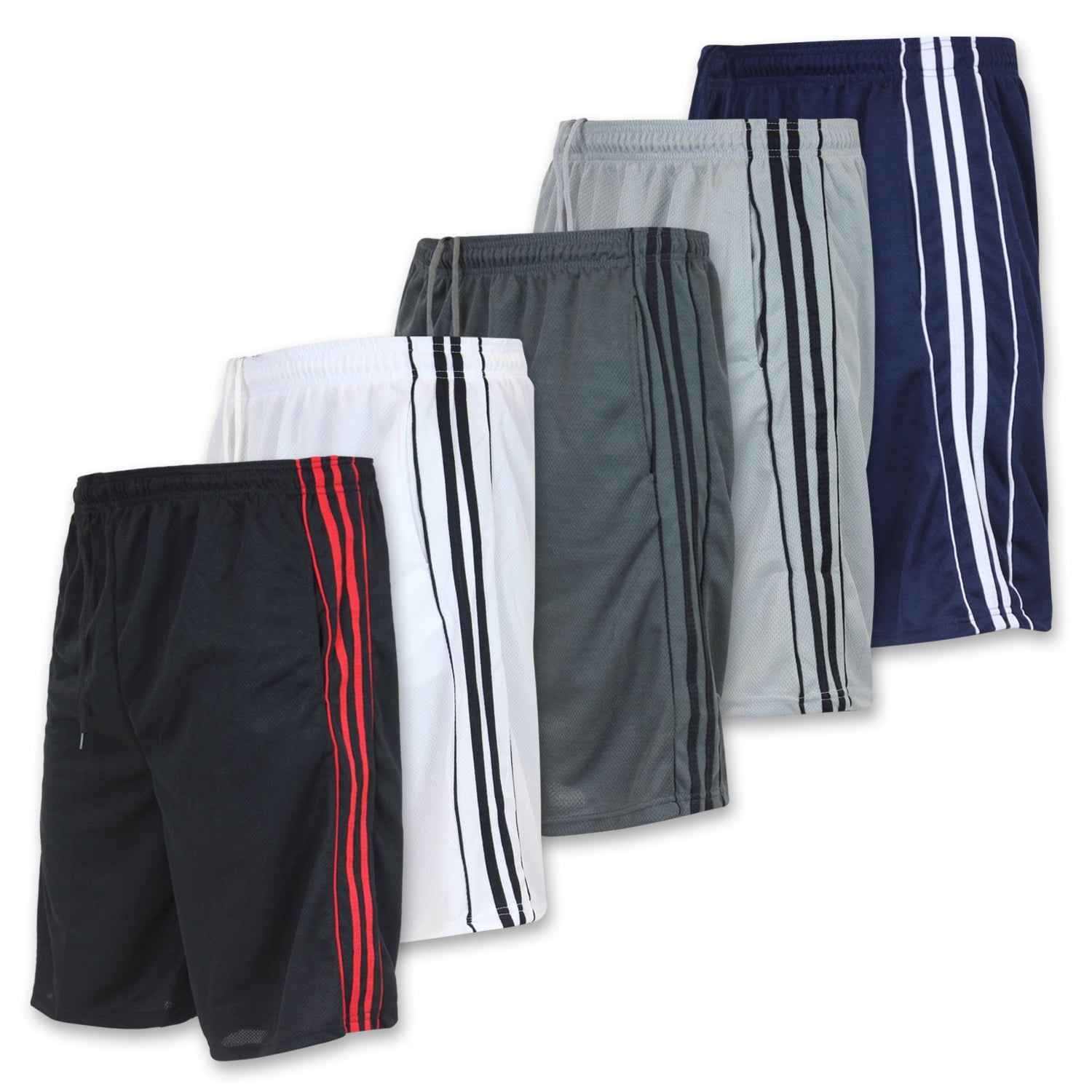Real Essentials 5 Pack Mens Compression Shorts Men Quick Dry Performance Athletic Shorts