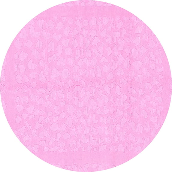 Ahgly Company Indoor Round Solid Pink Modern Area Rugs, 5' Round