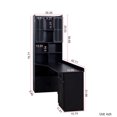 thumbnail image 3 of GZXS Modern Corner Computer Desk with Hutch, Bookshelves, 4 Cabinets and 1 Drawer, 2-in-1 L-Shaped Writing Table for Study or Office, Black, 3 of 7