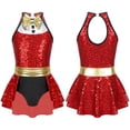thumbnail image 4 of iiniim Girls Shiny Sequin Ice Skating Tuxedo Leotard Dress Jazz Tap Dance Performance Costume Size 6-16 A Red 10, 4 of 7