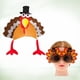 thumbnail image 3 of EeaseMX 2 piezas de Día de Acción de Gracias y gafas con forma de pavo y gafas para carnaval, fiesta, festival, disfraz, sombrero y gafas, tocado de pavo de peluche, 3 of 7