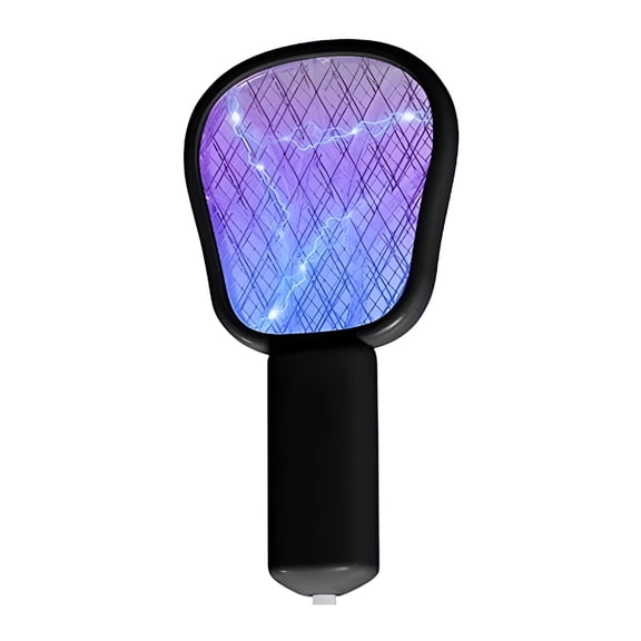 HIBIBUD Electric Fly Swatter,Rechargeable Fly Swatter Racket,Mosquito Killer Lamp with Layers Safety Mesh for Indoor,Mini Charging (Black)