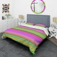 thumbnail image 3 of Designart 'Horizontal Retro Geometrical Pattern II' Mid-Century Modern Duvet Cover Set, 3 of 4
