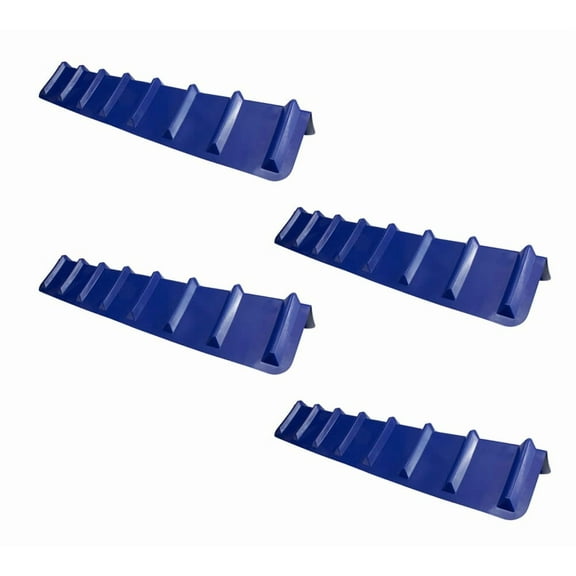 (4 Pack) 8"x8"x48" Blue Flatbed Corner Protector - V Shaped Edge Guard for Tie-Down Winch & Ratchet Straps - Plastic Corner Protector for Flatbed Trailer Cargo Load
