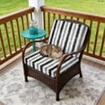 thumbnail image 4 of Outdoor Patio Cushion Covers 4 Pack Abstract Gray Black Stripes Patio Chair Cushion Covers with Ties and Zipper Watercolor Denim Waterproof Outdoor Seat Cushion Covers for Patio Furniture 20"x18", 4 of 9