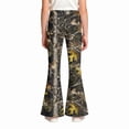 thumbnail image 5 of Grblisyd Girls Flare Leg Uniform Pants High Waist Fashion Camo Maple Leaf Print Bell Bottoms With Button and Pockets, 5 of 6