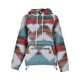 thumbnail image 5 of YUEHUA Women's Aztec Print Pattern Hoodies Western Ethnic Half Zip Long Sleeve Pullover Hoodie Sweatshirt, 5 of 6
