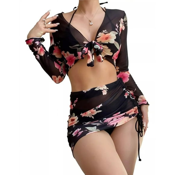 Traje De Baño Short Bikini Para Mujer Completo 4 Piezas