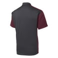 thumbnail image 6 of Mens Colorblock Micropique Sport-Wick Polyester Polo Iron Grey/ Maroon X-Large, 6 of 8