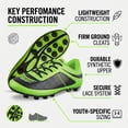 thumbnail image 3 of &nbsp;Vizari USA Infinity Soccer Cleats for Kids – Lightweight, Durable Youth Firm Ground Soccer Shoes for Boys and Girls - Green, 12, 3 of 6