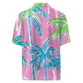 thumbnail image 5 of Men Hawaiian Shirt Short Sleeves Printed Button Down Shirts Summer Beach Mens Shirts Clearance 18-Pink 3XL, 5 of 5