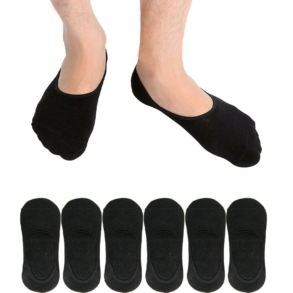 For Men's Invisible No Show Nonslip Loafer Boat Low Cut Solid Cotton Socks 