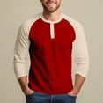 thumbnail image 2 of Men’s Athletic Cotton Baseball T-Shirt Three Quarter Sleeve Casual Top, 2 of 7