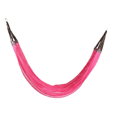 Double Hanging - Unique Bargains Camping Yard Nylon Double Nest Sleeping Bed Hanging Hammock Fuchsia