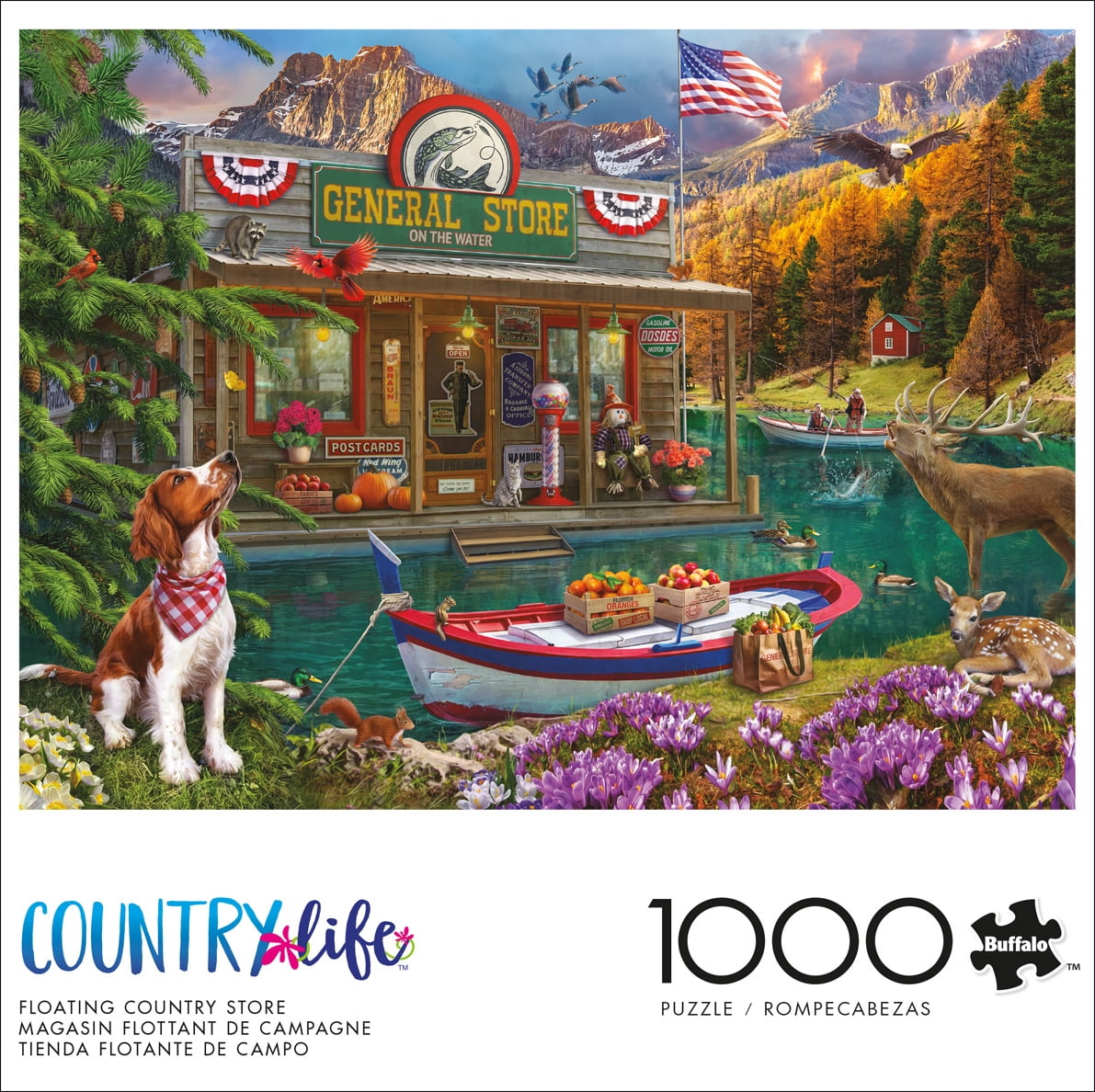 Buffalo Games Country Life 1000-Piece Interlocking 26.75 x 19.75-Inch Jigsaw Puzzle Assortment for Adults Ages 14+ (Styles May Vary)