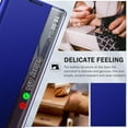 thumbnail image 6 of Phone Case for Samsung Galaxy A53 5G Case, Smart Clear View Window Luxury Slim Mirror for Galaxy A53 Case with Kickstand, Leather Hard PC Flip Shockproof Protective Cover Samsung A53 Case, Blue, 6 of 14