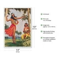 thumbnail image 2 of Christmas Hula in Hawaii - Dinner Menu Cover - Vintage Hawaiian Menu Cover c.1938 - Master Art Print (Unframed) 13in x 19in, 2 of 4