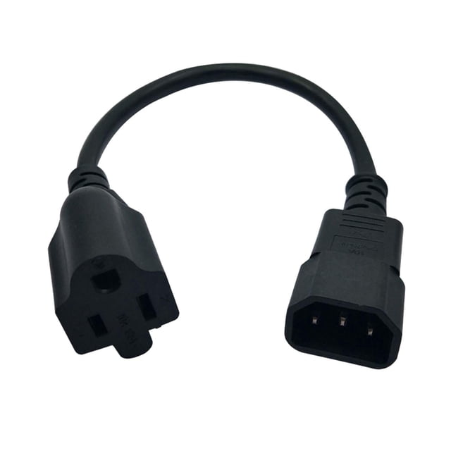 Cable de alimentación perfecl IEC320 C14 macho a estándar americano 5-15R hembra negro 10A