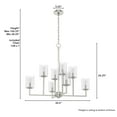 thumbnail image 6 of Hunter - Kerrison 8-light Brushed Nickel, Large Chandelier, Dimmable, Candle Shaped, for Bedrooms, Kitchens, Dining, Living Rooms - 19533, 6 of 7