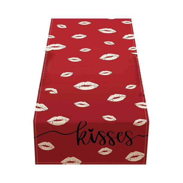 Bandera de mesa colorida para San Valentín, restaurante, sala de estar, decoración de mesa, ambiente de aniversario de boda, cuatro tamaños disponibles.