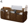 thumbnail image 3 of PULLIMORE Anti-Slip Sofa Organizer Armrest Cover with 8 Pockets for Sofa Couch Armchair (Coffee), 3 of 8