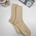 thumbnail image 2 of ZPYESWOW christmas stockings Socks Women Autumn and Winter Solid Color Wool Socks Simple Fashion Solid Color Mid Tube Socks Thigh High Socks christmas stocking, 2 of 3