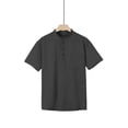 thumbnail image 6 of Fengqque Men's Henley Shirts Casual Short Sleeve Work Business Solid Color Button T-Shirt with Pocket Black XL(XL), 6 of 9