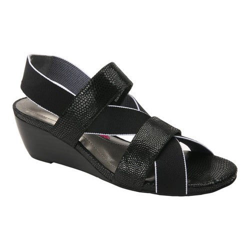 Ros Hommerson Wynona Women's Stretch Fabric Straps Sandal In Black Combo